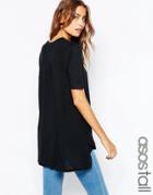 Asos Tall Top With Dip Back In Swing Shape - Nude
