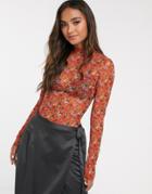 Finders Keepers Bel Air Mesh Layering Top In Garden Party Print