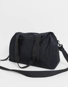 Asos Design Carryall In Black With Front Pocket And Logo
