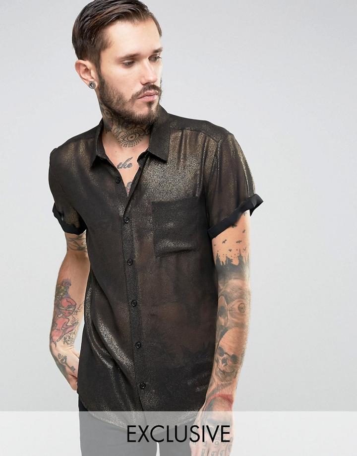 Reclaimed Vintage Party Shirt In Regular Fit - Black