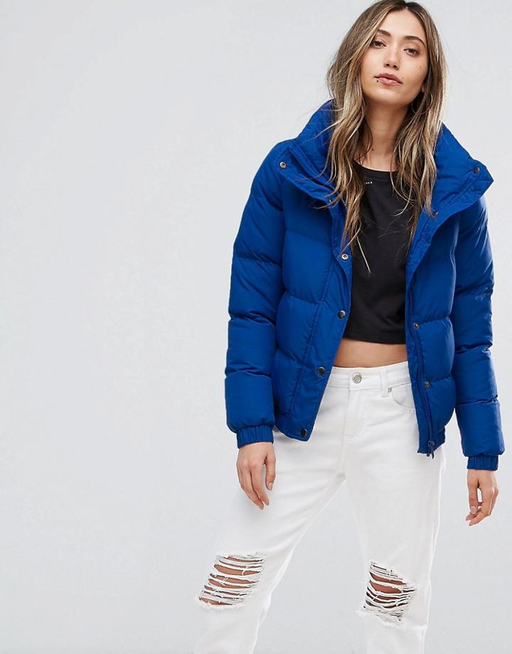 Brave Soul Short Padded Coat - Blue