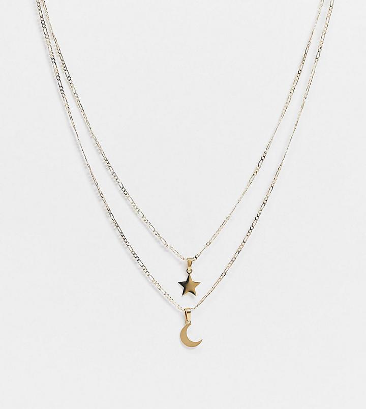 Image Gang Exclusive Multirow Layering Necklace Set In Gold Plate With Celestial Pendants