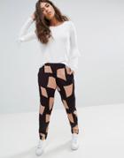 Only Ace Printed Pleat Pants - Black