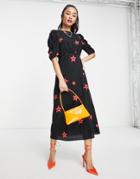 Nobody's Child Evie Maxi Dress In Retro Star Print-black