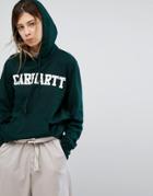 Carhartt Wip Oversized Hoodie With College Logo - Green