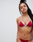 Free Society Molded Cup Bikini Top In Plum - Multi