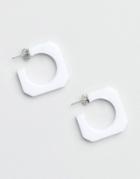 Gogo Philip Abtract Hoop Earrings In White Resin - White