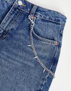 Asos Design 8mm Jeans Chain With Spikes In Silver Tone