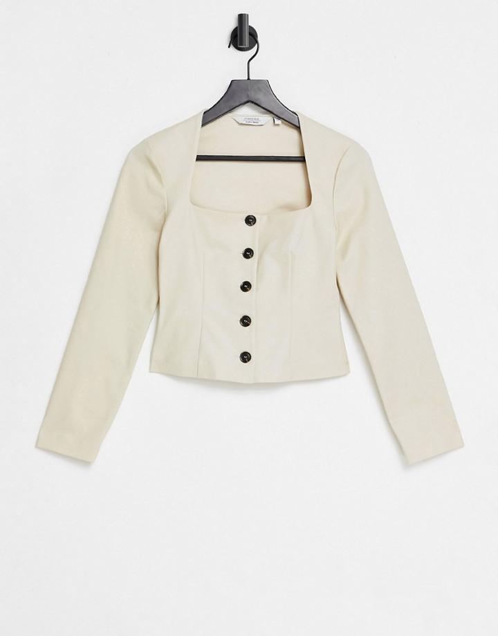 & Other Stories Square Neck Top In Light Beige-neutral
