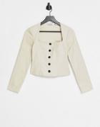 & Other Stories Square Neck Top In Light Beige-neutral