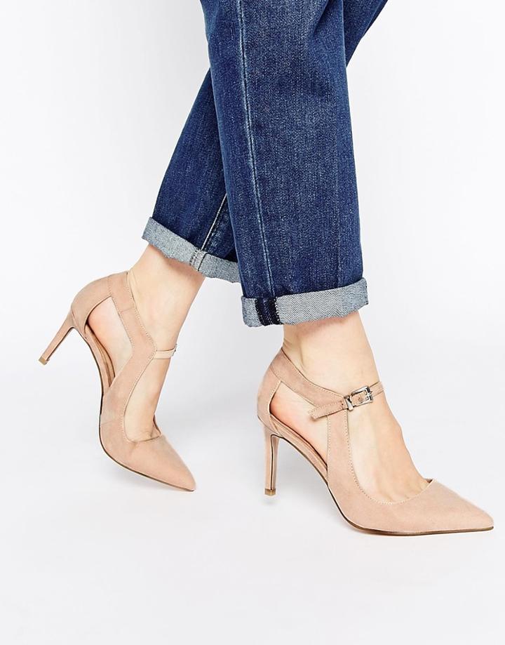 Asos Square Deal Heels - Apricot