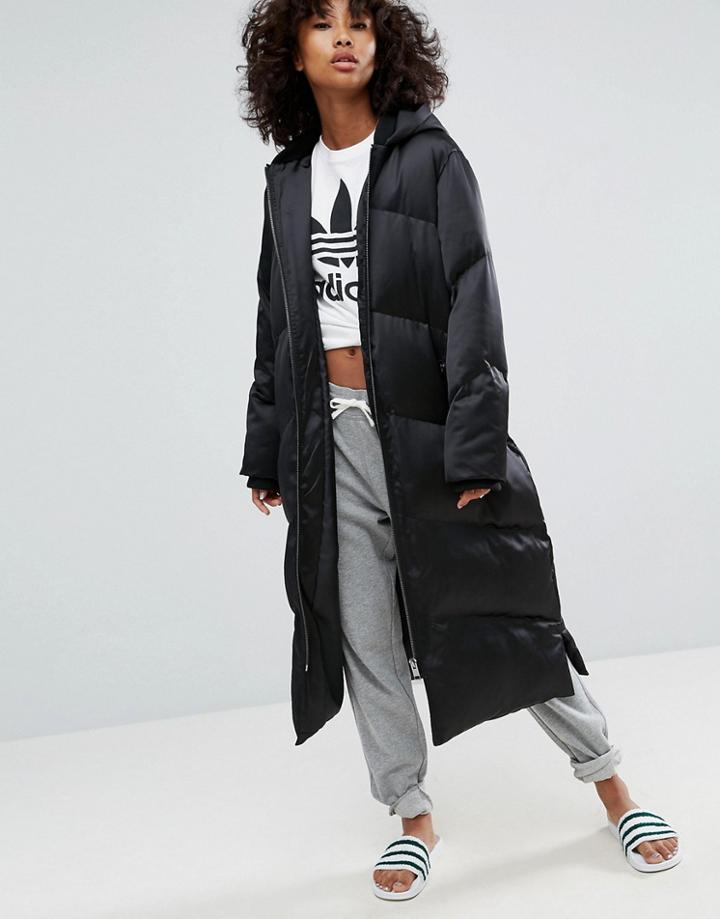 Asos Longline Puffer Jacket - Black