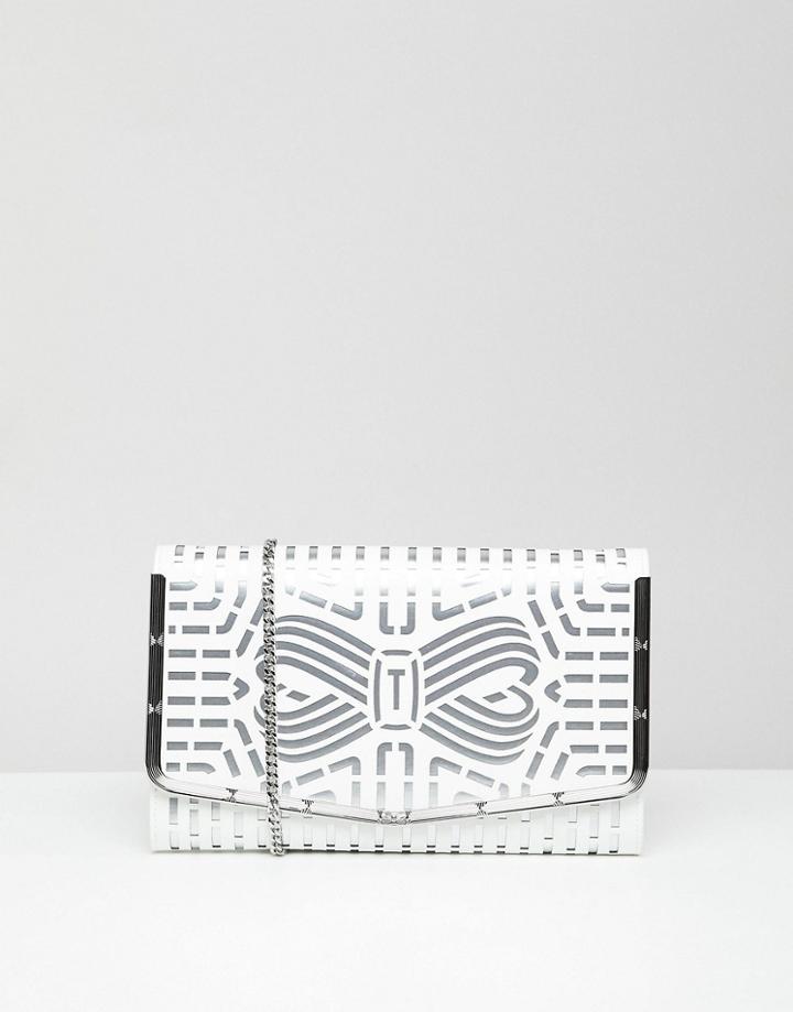 Ted Baker Cut Out Bow Clutch Bag - White