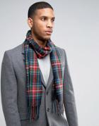 Asos Woven Plaid Scarf In Black And Red - Black