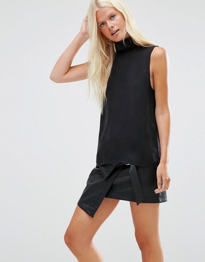 Minimum Emalie High Neck Sleeveless Top - Black