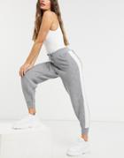 Unique21 Sporty Stripe Knitted Sweatpants In Gray