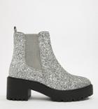 Asos Design Revival Chunky Chelsea Boots - Silver