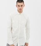 Noak Regular Fit Shirt With Double Pockets In Off White - Green