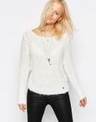 Only Perfect Fluffy Knit Sweater In White - Only Perfect Fluffy