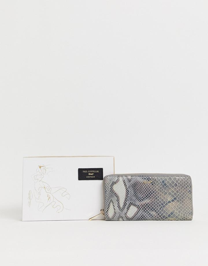 Paul Costelloe Real Leather Zip Around Ladies' Wallet-multi
