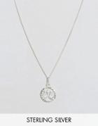 Reclaimed Vintage Sterling Silver Libra Zodiac Necklace - Silver