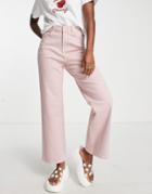 Urban Revivo Wide Leg Jeans In Light Pink