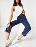 Levi's Ribcage Straight Leg Ankle Grazer Jeans In Navy-blues