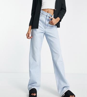 Dr Denim Tall Echo Sky High Wide Leg Jeans In Light Wash Blue