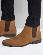 Asos Chelsea Boots In Tan Faux Suede - Tan