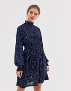 Vila Printed High Neck Dress-multi