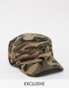 Reclaimed Vintage Army Cap In Camo - Green