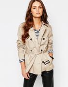 J.d.y Short Belted Trench Coat - Beige