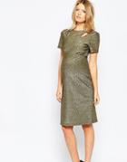 Asos Maternity Cut Out Bodycon Dress In Metallic Lurex - Black