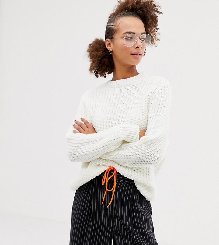 Collusion Oversized Fishermans Sweater - Cream