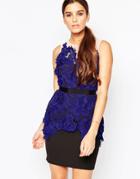 Adelyn Rae Lace Applique Dress - Blue