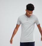 Le Breve Tall Tipped Polo Shirt - Gray