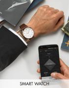 Emporio Armani Connected Leather Smart Watch In Brown - Brown