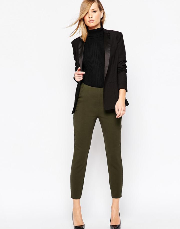 Asos Slim High Waisted Pant - Khaki
