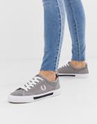 Fred Perry Horton Canvas Suede Sneakers In Gray