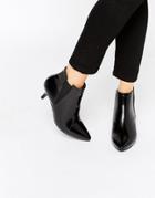 Park Lane Point Mid Heeled Ankle Boots - Black