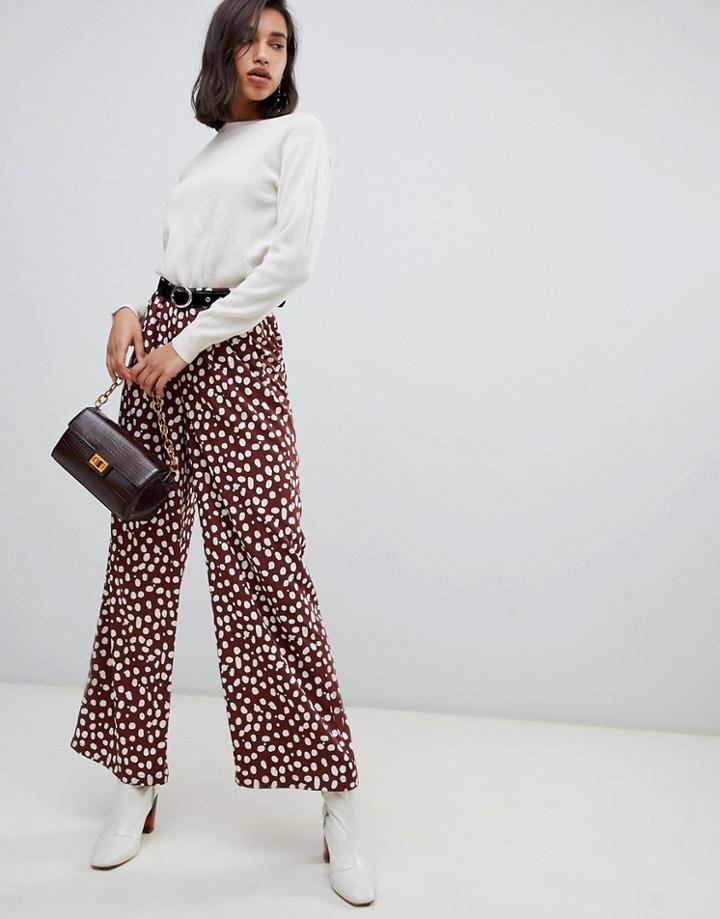 Vero Moda Smudge Print Wide Leg Pants-multi