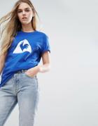 Le Coq Sportif Boyfriend T-shirt With Large Color Block Logo - Multi
