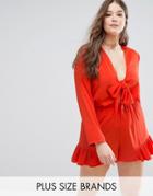 Alice & You Tie Front Romper - Red
