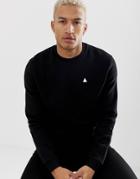 Asos Design Sweatshirt In Black With Triangle Embrodiery - Black