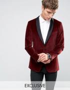 Number Eight Savile Row Velvet Tuxedo Jacket With Satin Lapel - Red