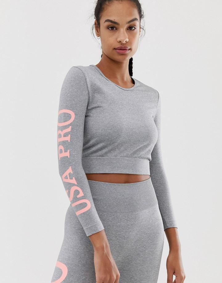 Usa Pro Crop Sweater - Gray