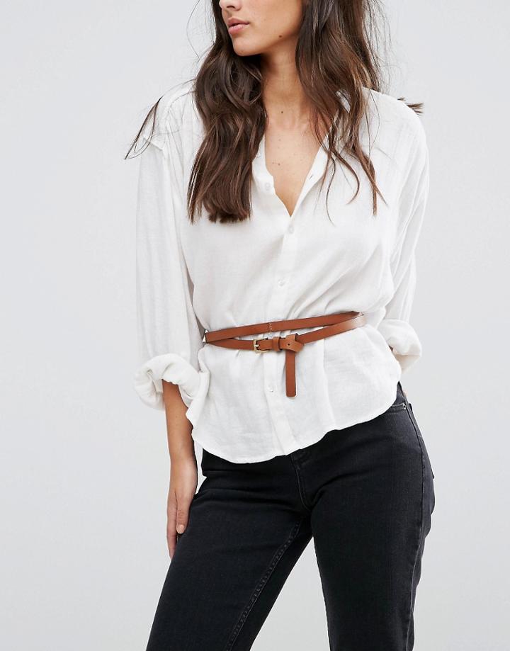 Vero Moda Leather Double Belt - Brown