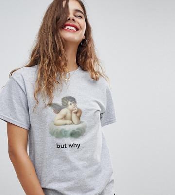 Adolescent Clothing T-shirt With But Why Cherub Graphic - Gray