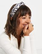 Southbeach Animal Print Knot Headband-brown