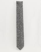 Gianni Feraud Flannel Dog Tooth Tie - Black